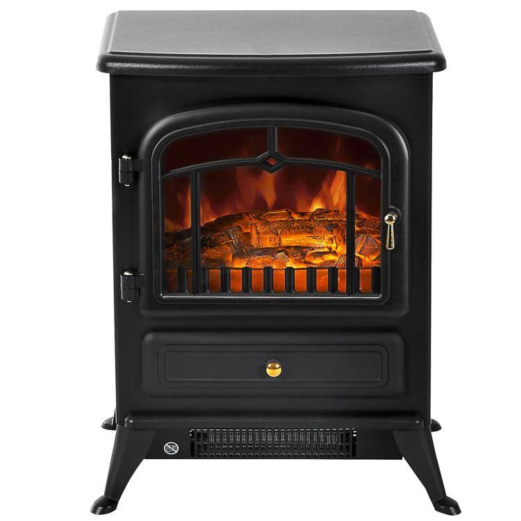 Alt View 10. PULUZ - Fireplace Stove, Electric Fireplace Heater with Realistic LED Flames and Logs, 725W/1450W - Black.