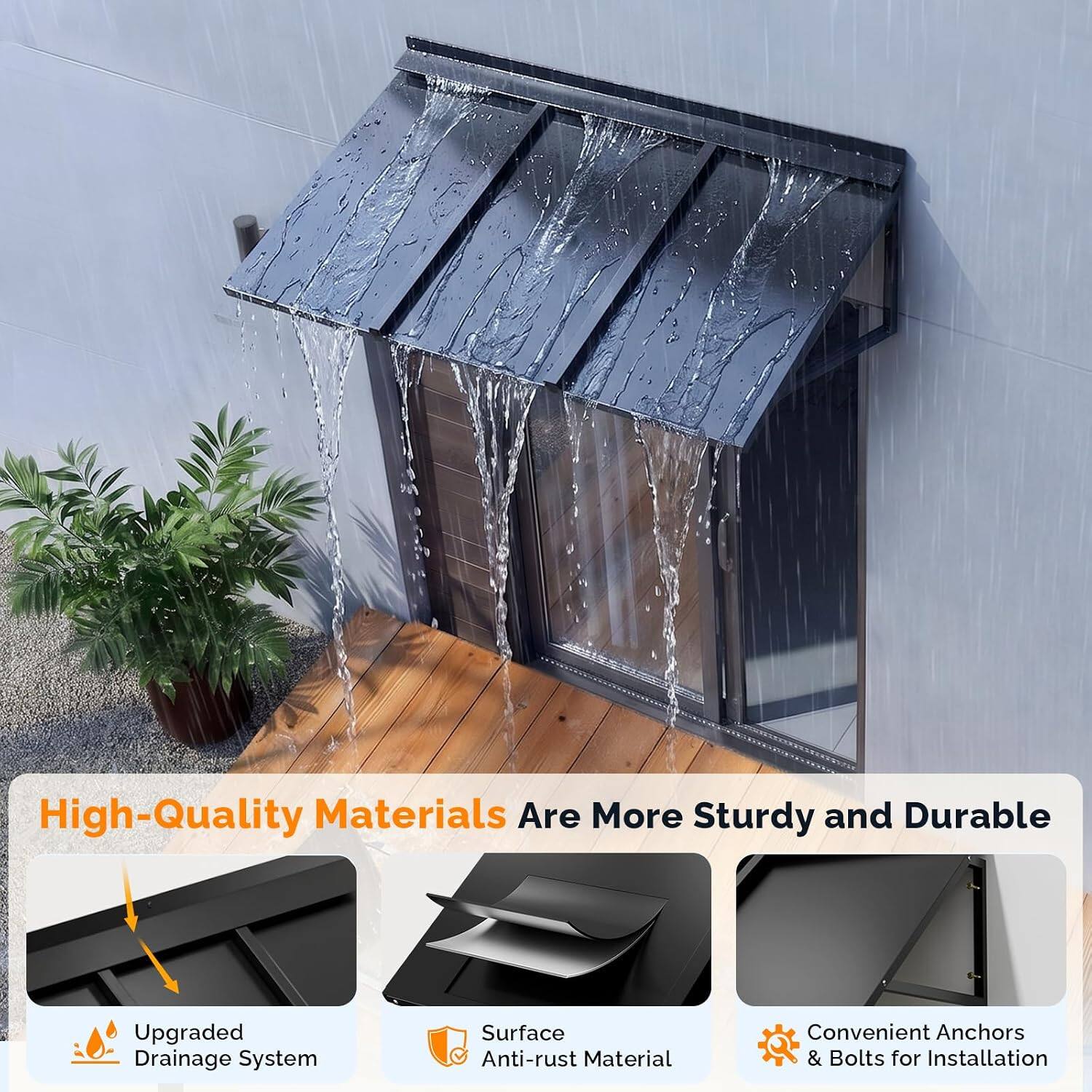 High-Quality Materials Are More Sturdy and Durable

- Upgraded Drainage System
- Surface Anti-rust Material
- Convenient Anchors & Bolts for Installation