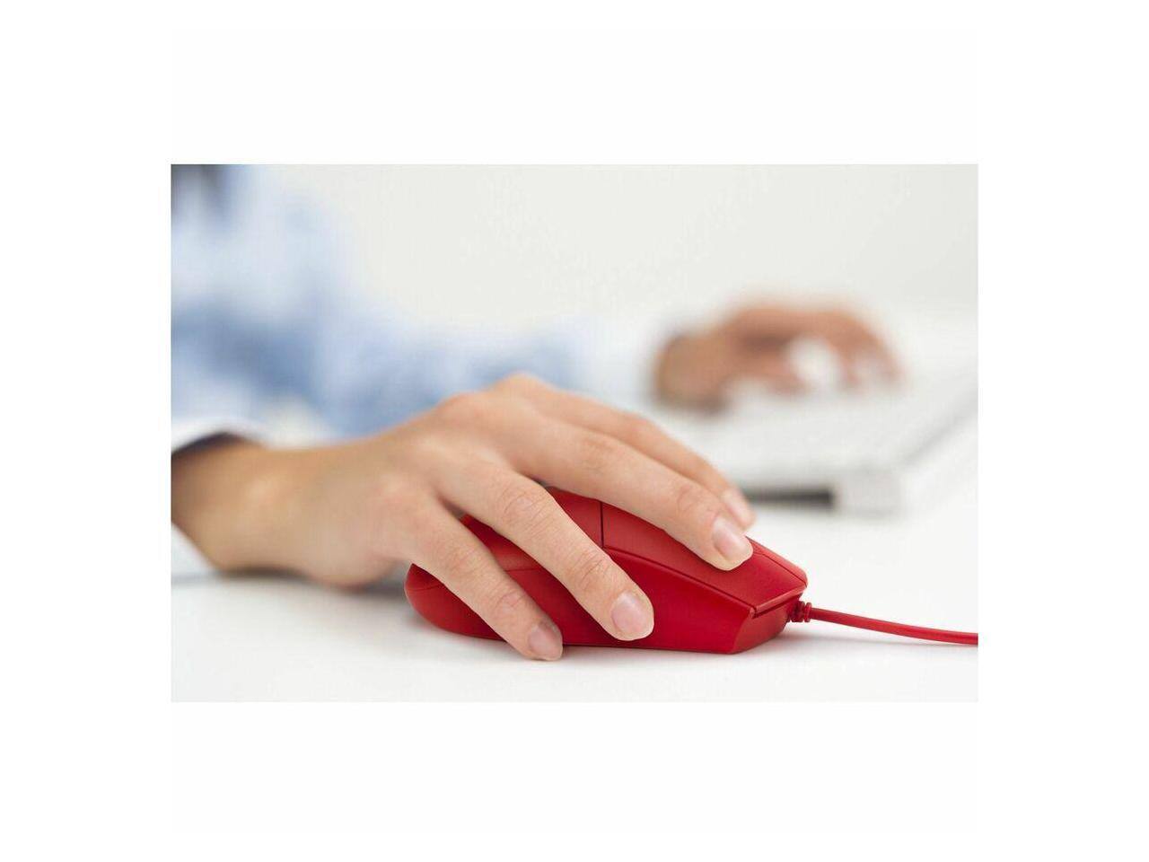 Alt View 1. Kensington - Kensington Pro Fit Wired Mouse - Red, USB, 1600 dpi, 3 Buttons - Red.