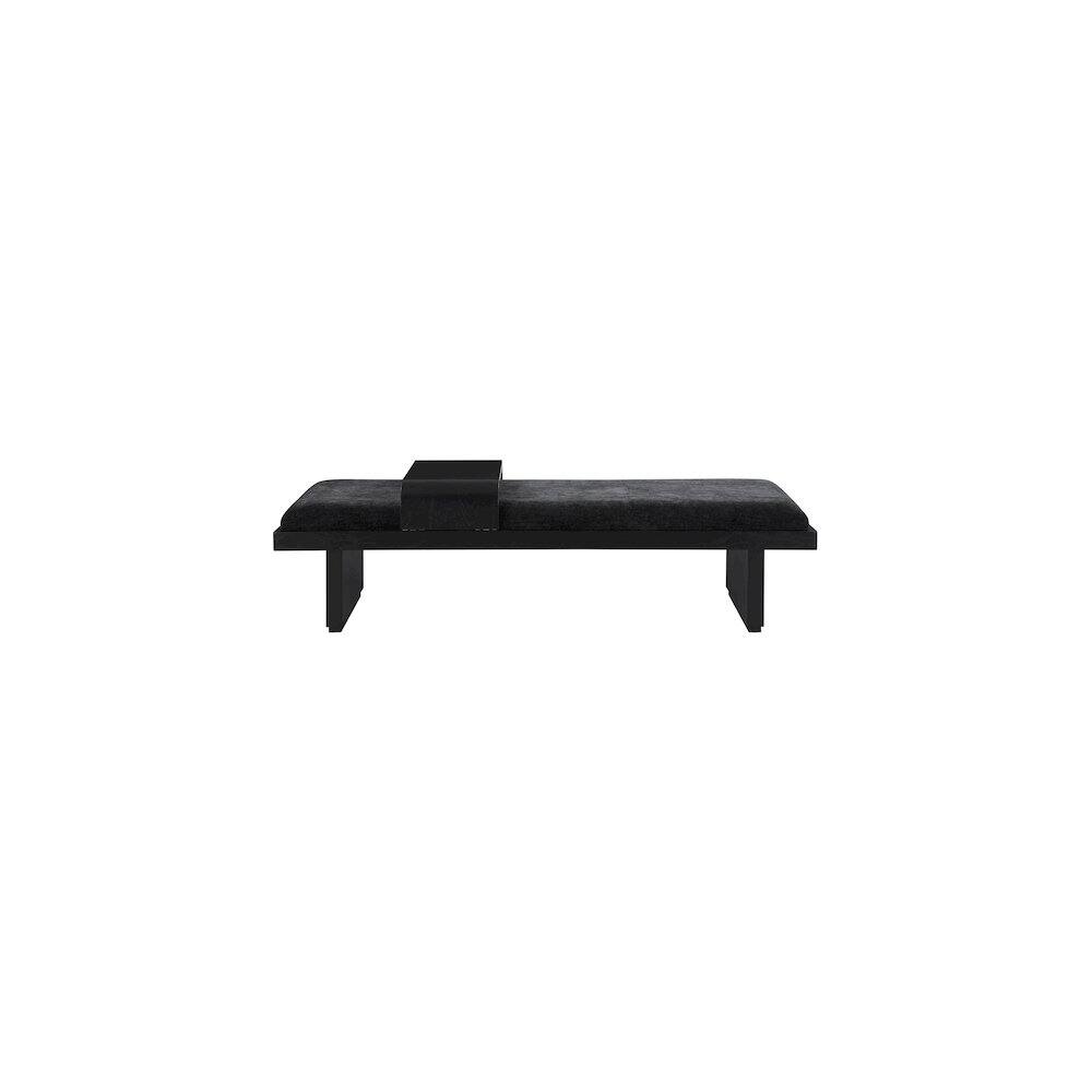 Alt View 3. Meridian Furniture - Arlington Black Chenille Fabric Bench - Black.