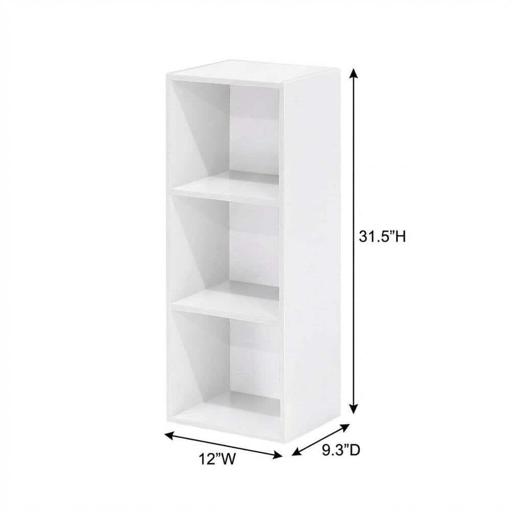 FurniFact - White 3-Tier Open Shelf Bookcase with Modern Design and Sturdy Construction - Brown price history on PriceWatchPro