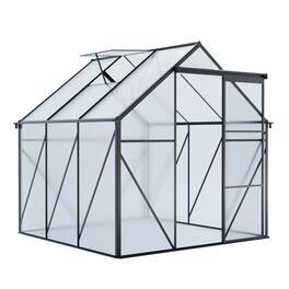 Mondawe - 6X6FT Polycarbonate Greenhouse with Raised Base - Black