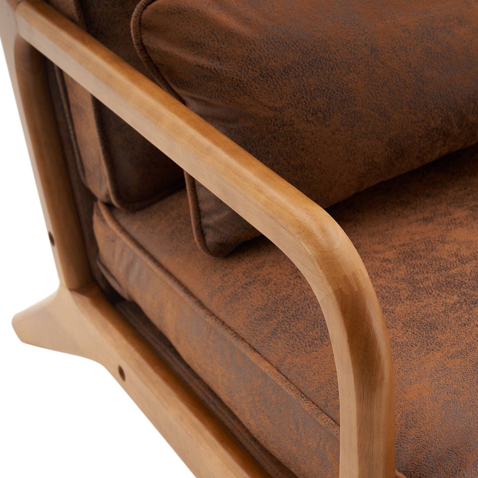 Alt View 7. SlickBlue - Modern Upholstered Lounge Chair with Armrests for Living Room or Bedroom - Brown.