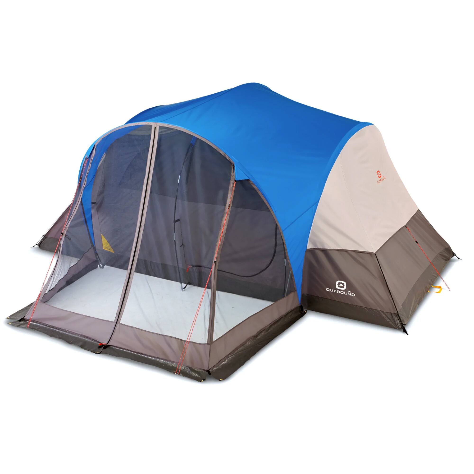 Outbound - 8 Person 3 Season Easy Up Camping Dome Tent with Rainfly & Porch, Blue - Multi