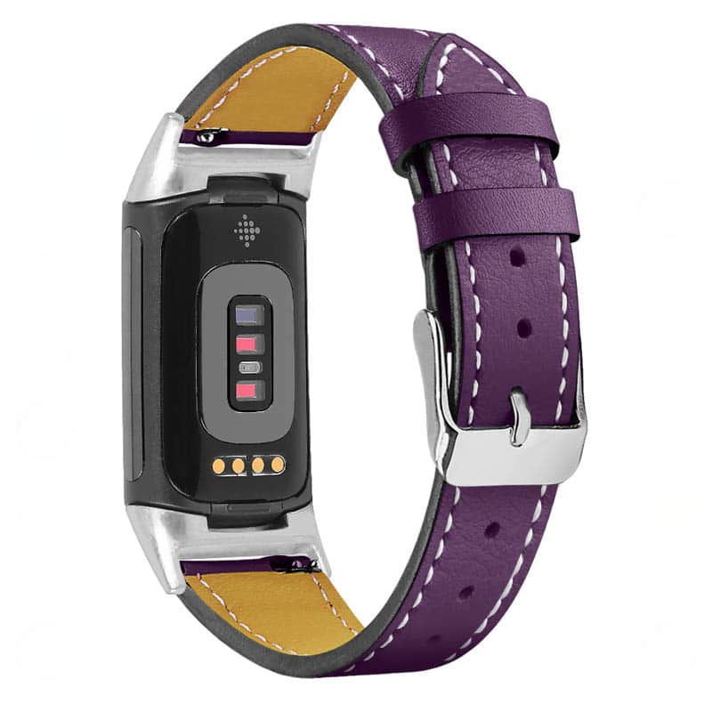 StrapsCo - Everyday Genuine Leather Watch Band Strap For Fitbit Charge 6 - Purple price history on PriceWatchPro
