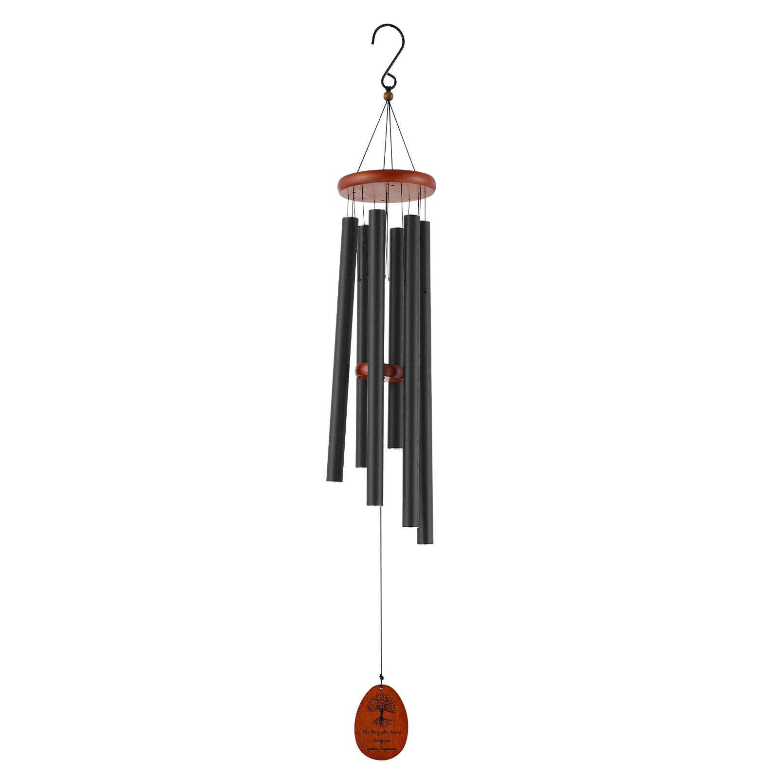 Alt View 5. VEVOR - Wind Chimes for Outside, 41 in, Deep Tone Wind Chimes with 6 Tubes, Unique Large Memorial Wind Chimes for Anniversary - Black.