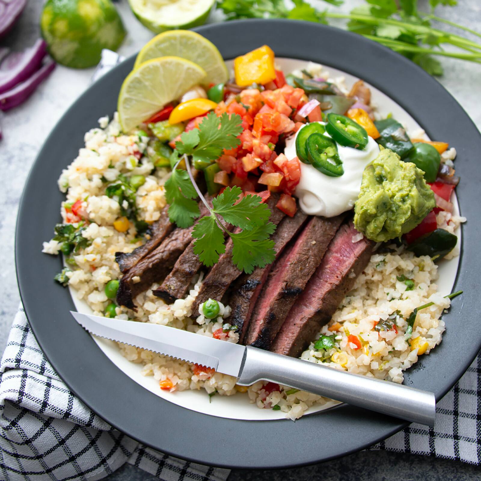 Alt View 2. Rada - 8 Piece Meat Lover's Set with Carving Set and Steak Knives, Black Handles - Black.