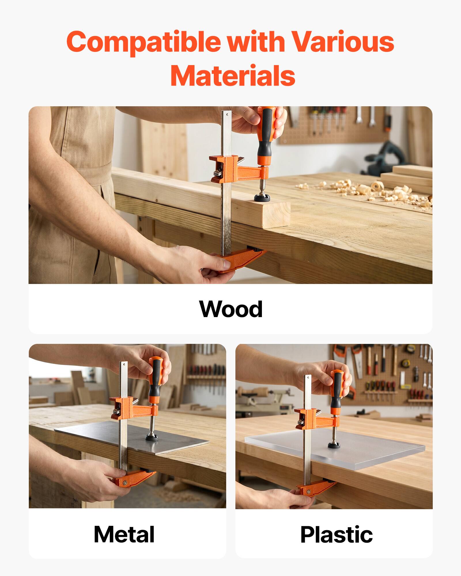 Compatible with Various Materials

Wood

Metal

Plastic