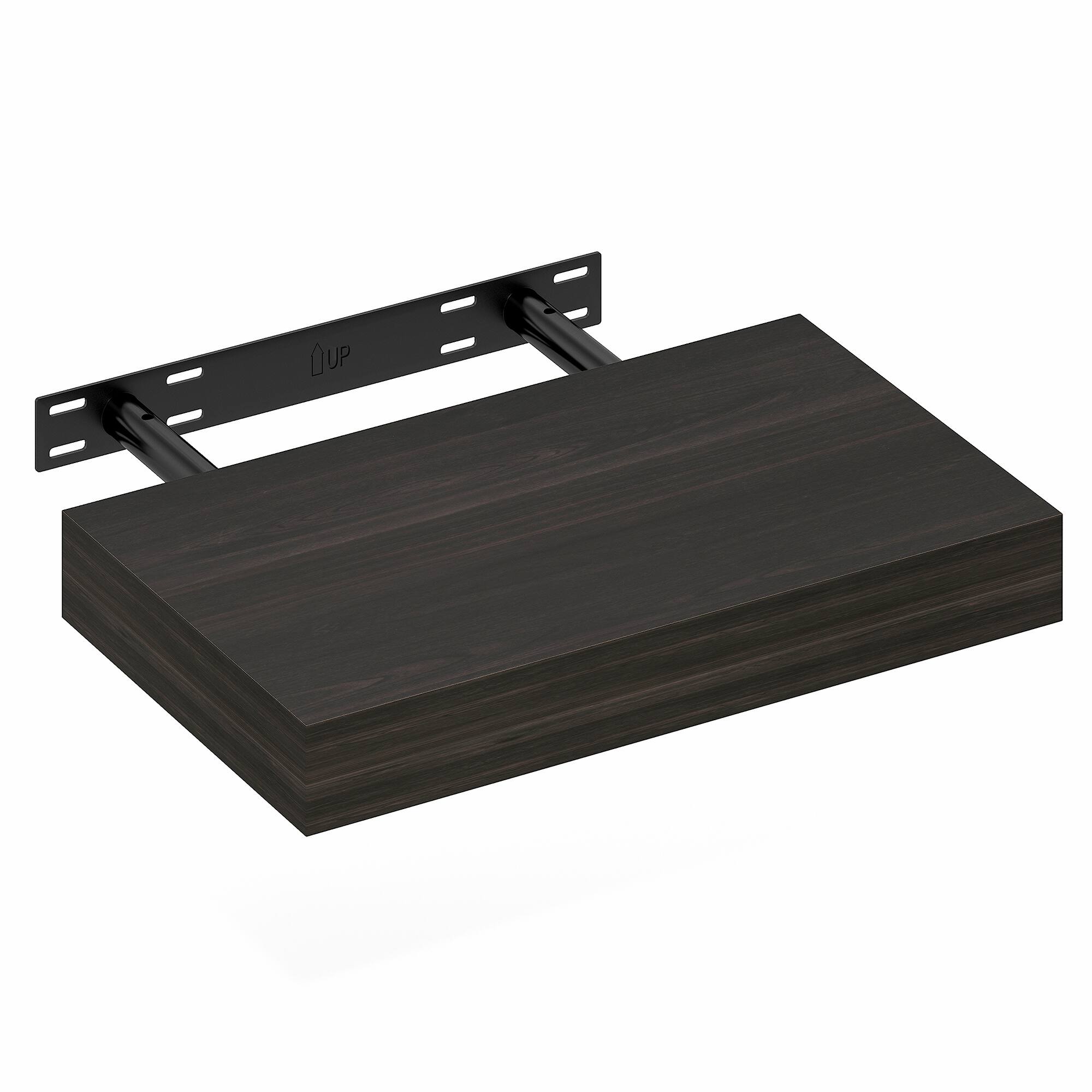 Alt View 3. Furinno - TANNA Floating Shelves for Wall, 2-in Thick Shelf,9 x 16 Wall Shelf, Wall Mounted Floating Shelf with Invisible Brackets - Tobacco Oak.