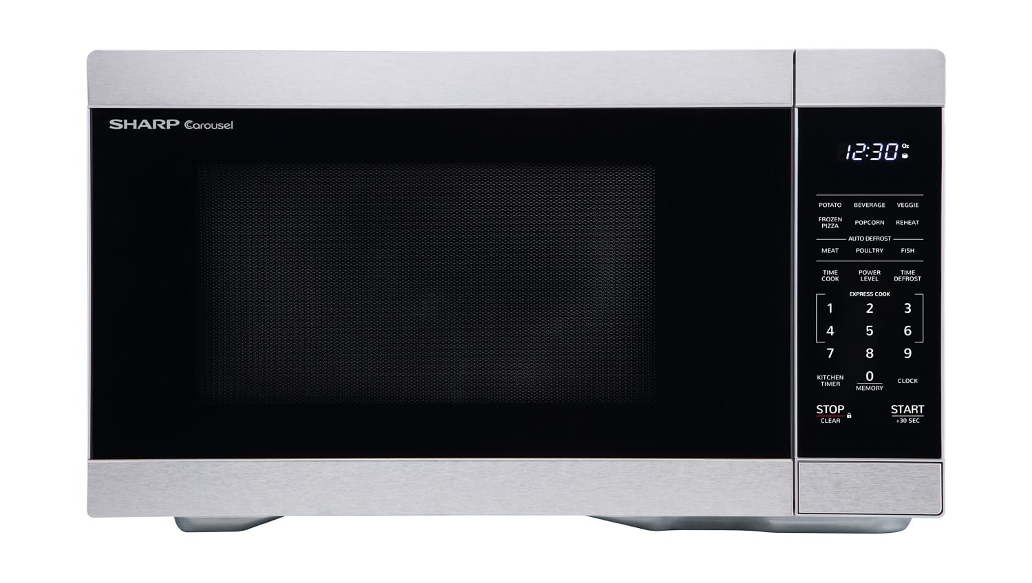 Sharp - 1.1 cu ft Stainless Countertop Microwave with 1000 watts - Silver - Front_Zoom