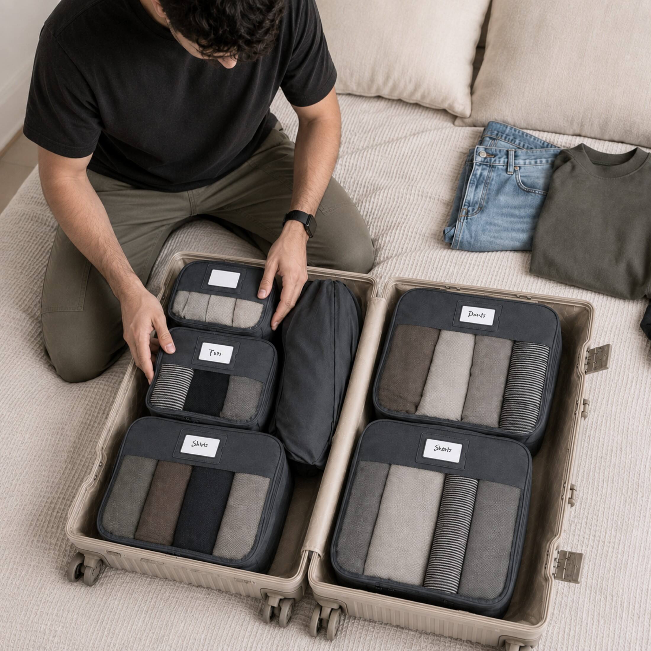 Hynes Eagle Structured 6 Piece Packing Cube Set Gray - Best Buy
