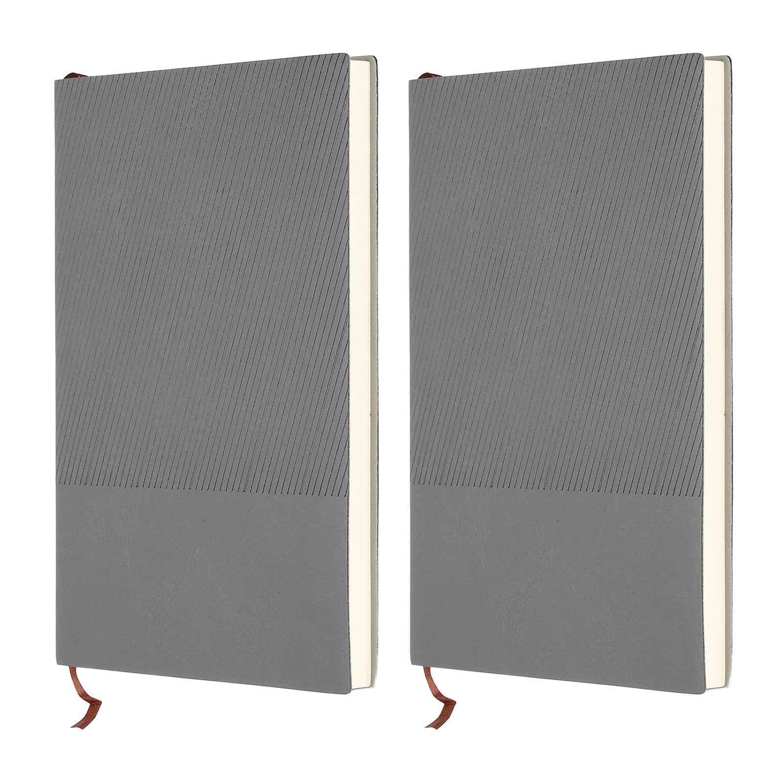 "Unique Bargains - 2pcs Lined Journal Notebook 8.3x5.7"", A5 98 Pages 80GSM Soft PU Leather Ribbed Daily Journal for Office - Gray" price history on PriceWatchPro