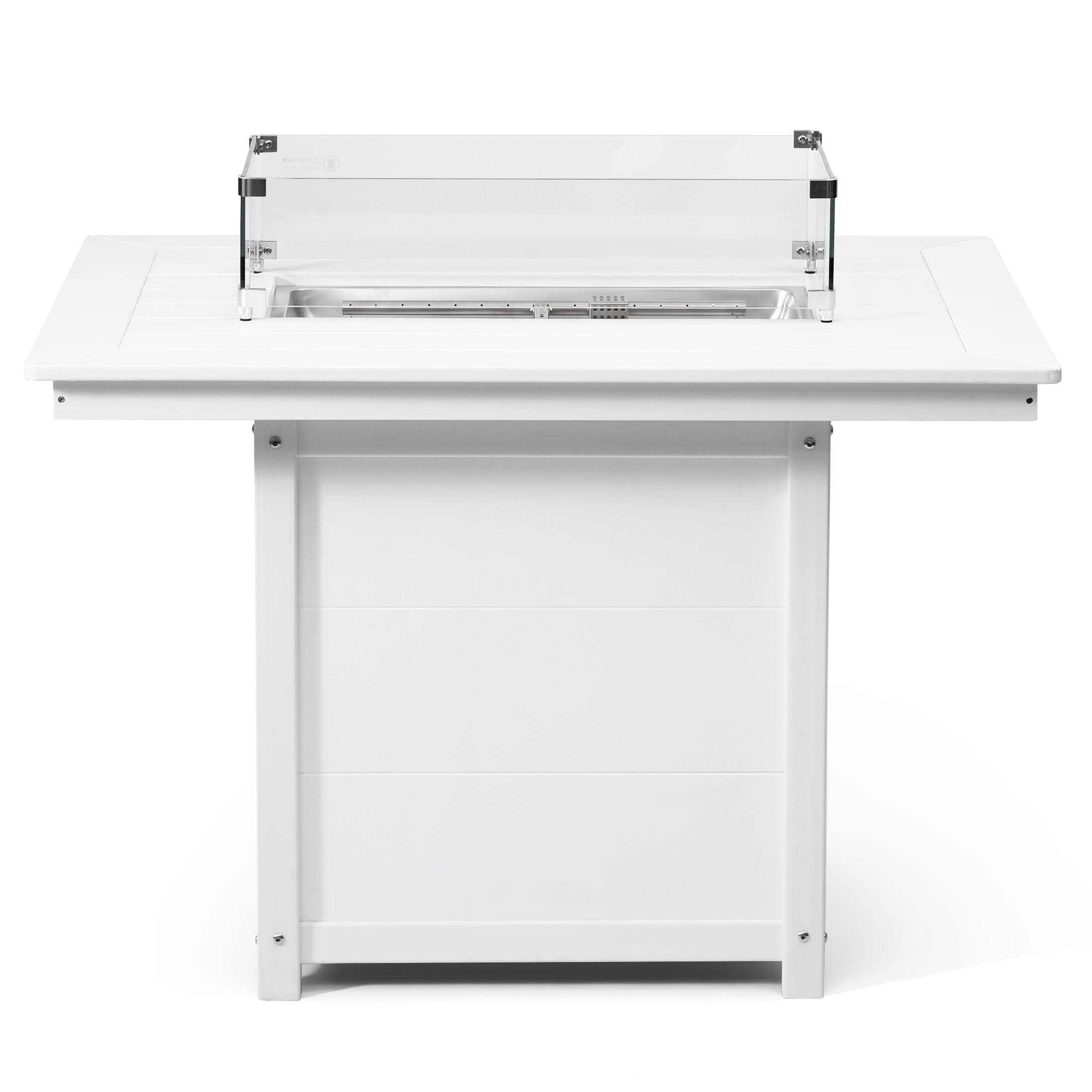 Back. WestinTrends - WestinTrends Helios 46" Modern Outdoor Patio Gas Propane Rectangular Fire Pit Table - White.
