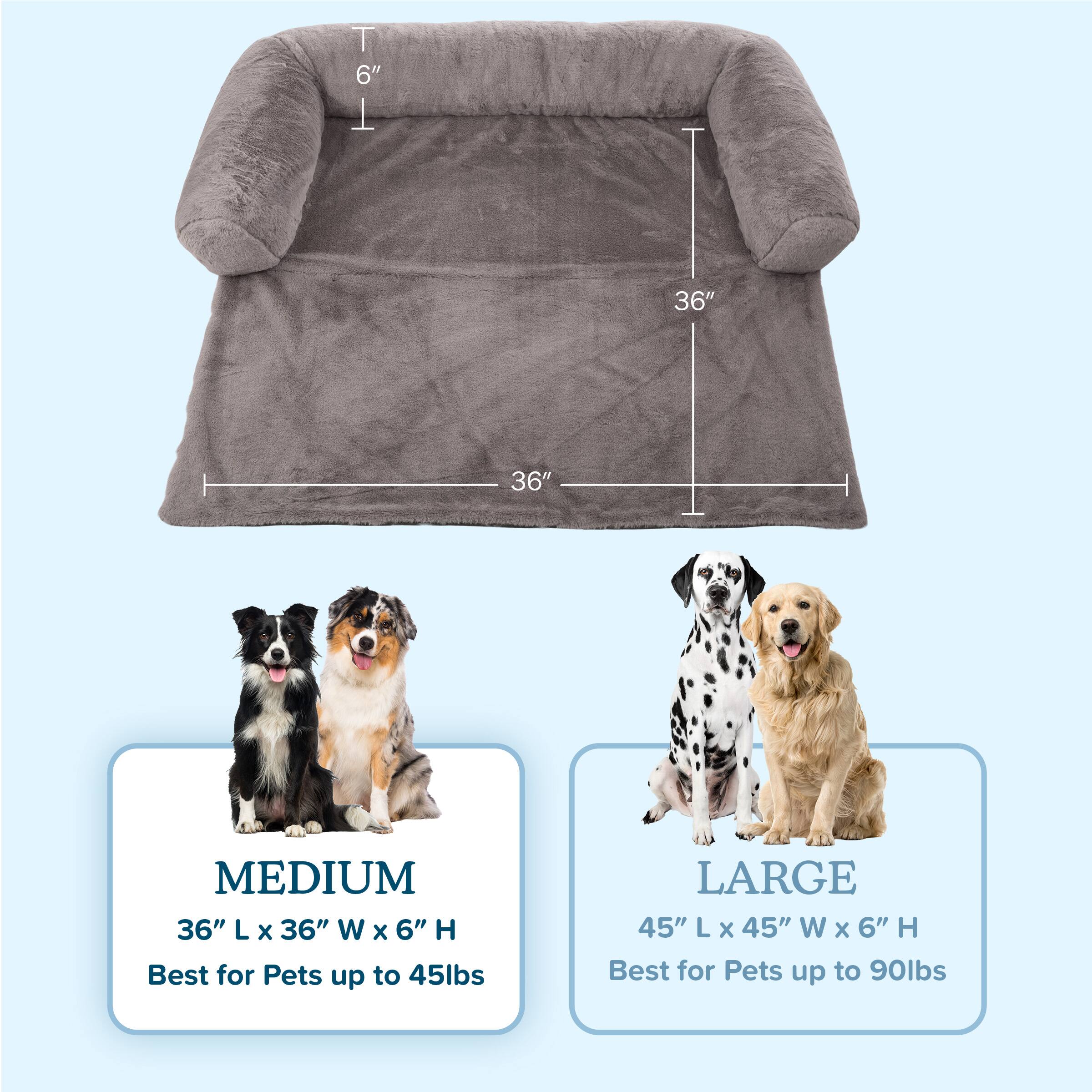 MEDIUM  
36" L x 36" W x 6" H  
Best for Pets up to 45lbs  

LARGE  
45" L x 45" W x 6" H  
Best for Pets up to 90lbs