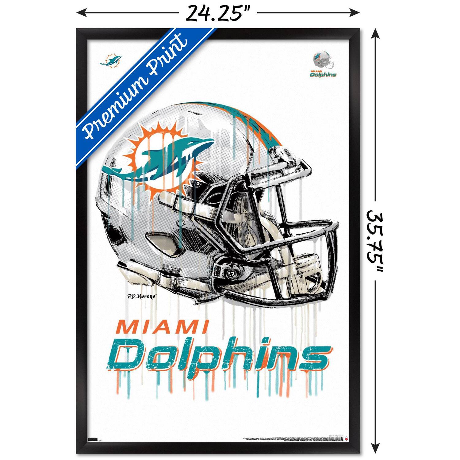 24.25" x 35.75"  
Premium Print  
MIAMI Dolphins  
P. Balorene
