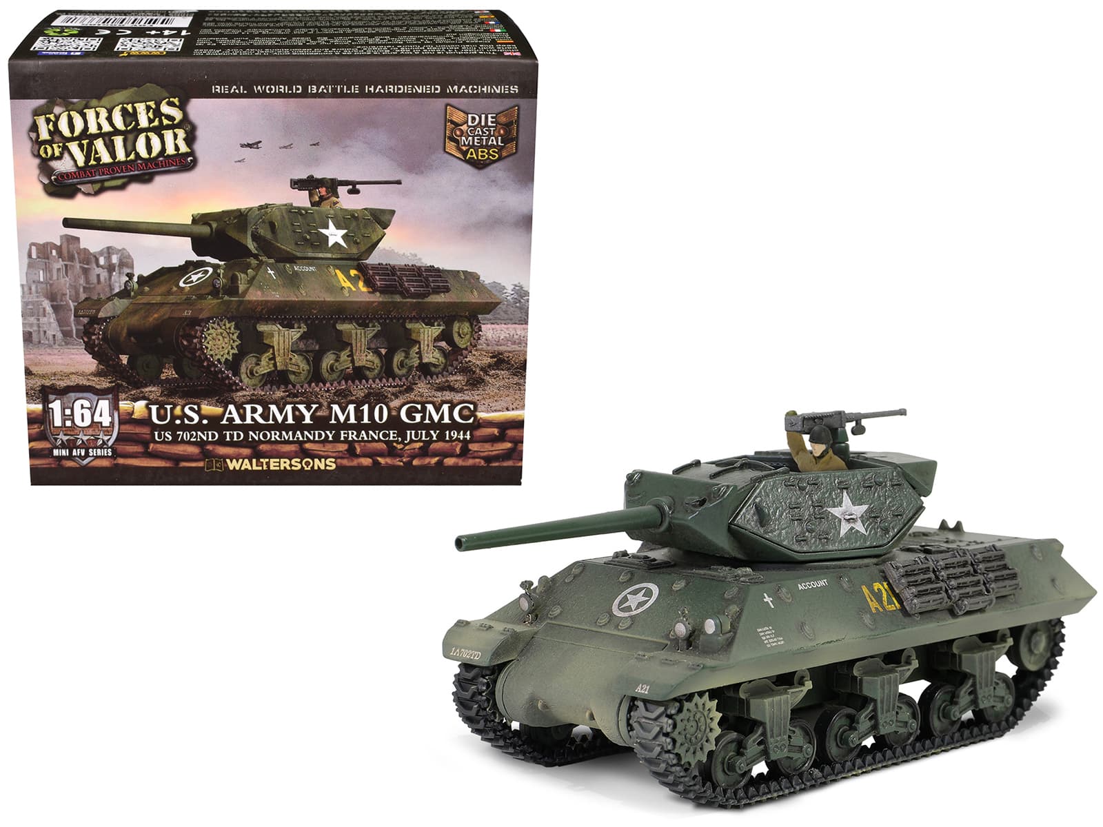 "U.S. Army M10 GMC Tank ""Normandy, France"" (1944) US Army ""Mini AFV"" 1/64 Diecast Model by Forces of Valor" price history on PriceWatchPro