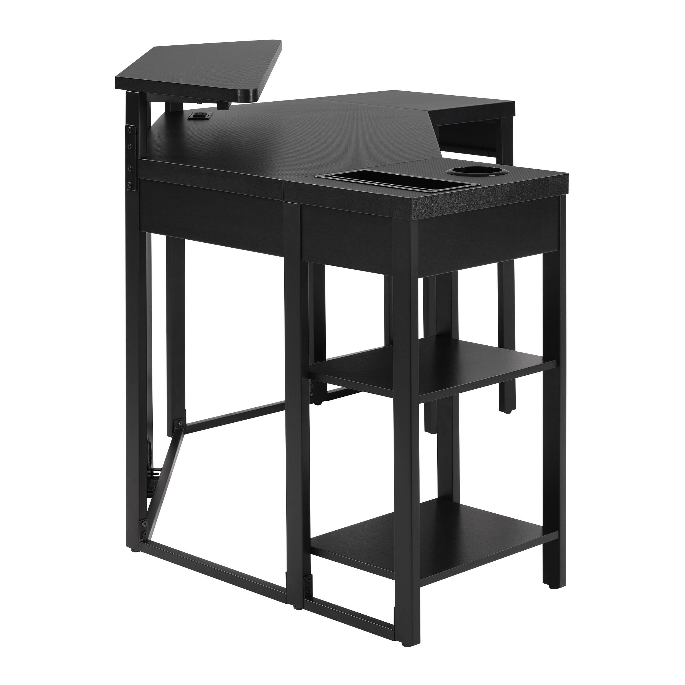 Left. OSP Home Furnishings - Adaptor Corner Desk - Black.