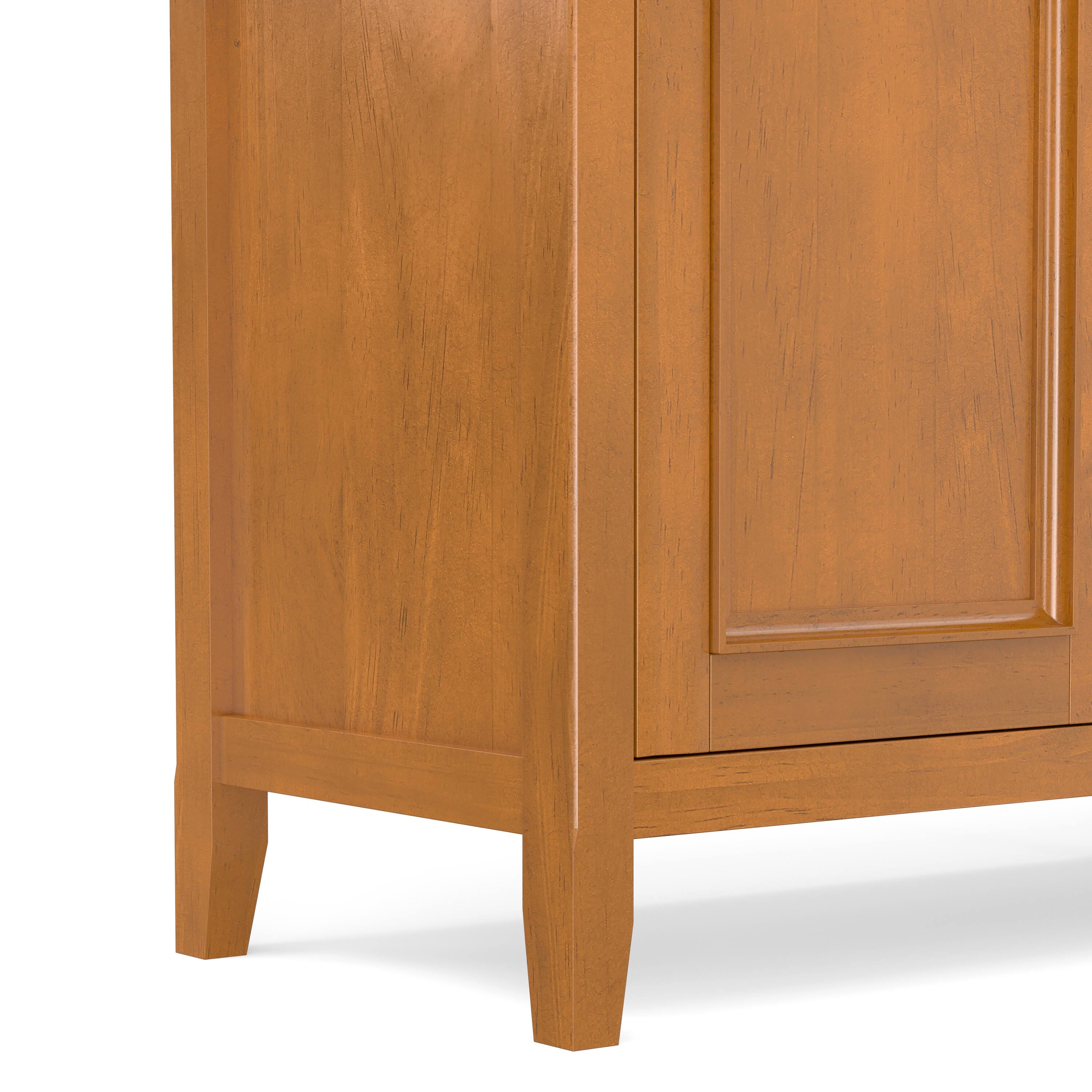 Alt View 6. Simpli Home - Simpli Home Amherst 66 inch Wide Solid Wood Transitional 4 Door Storage Cabinet in Light Golden Brown - Light Golden Brown.