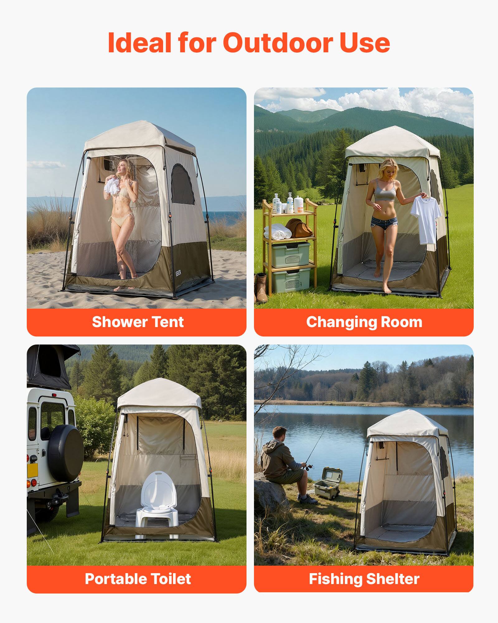 Ideal for Outdoor Use

- Shower Tent
- Changing Room
- Portable Toilet
- Fishing Shelter