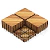Front. Costway - Costway 12" x 12" Acacia Wood Interlocking Deck Tiles,24 PCS Waterproof Flooring Tiles - Natural.