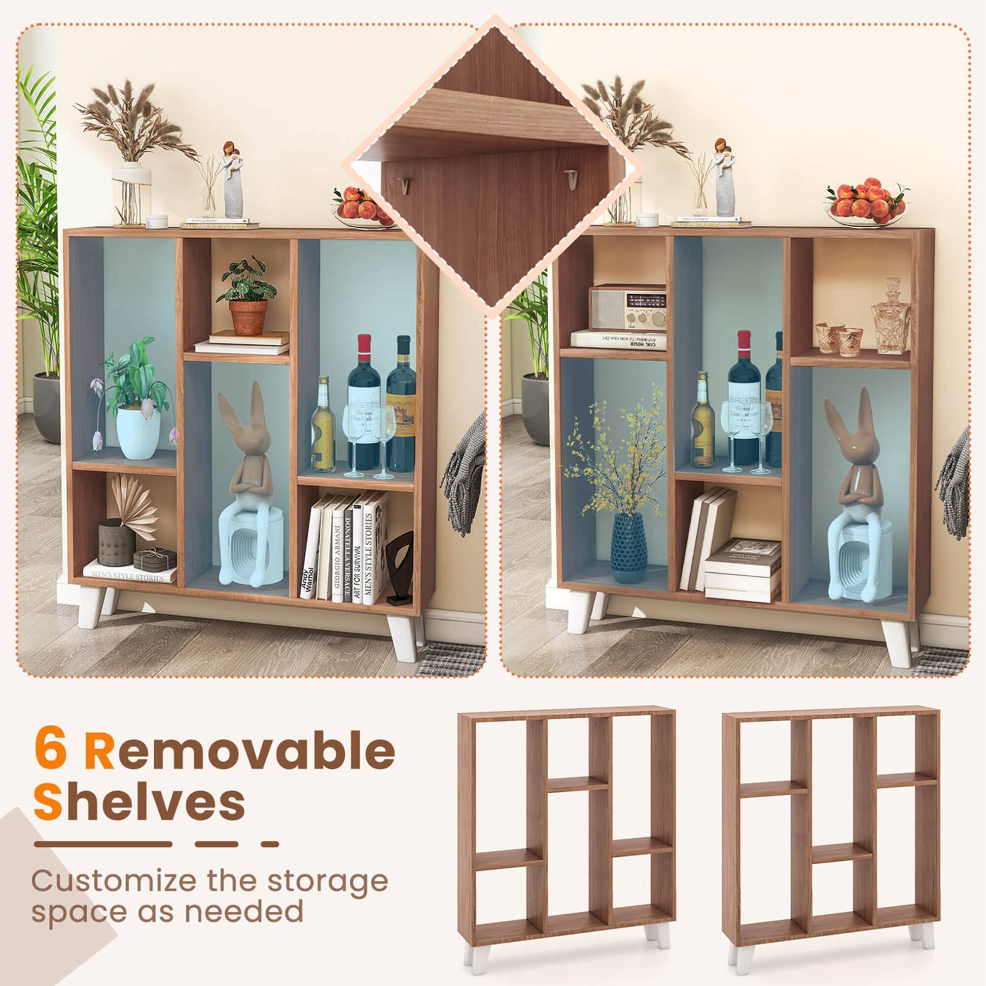 6 Removable Shelves  
Customize the storage space as needed