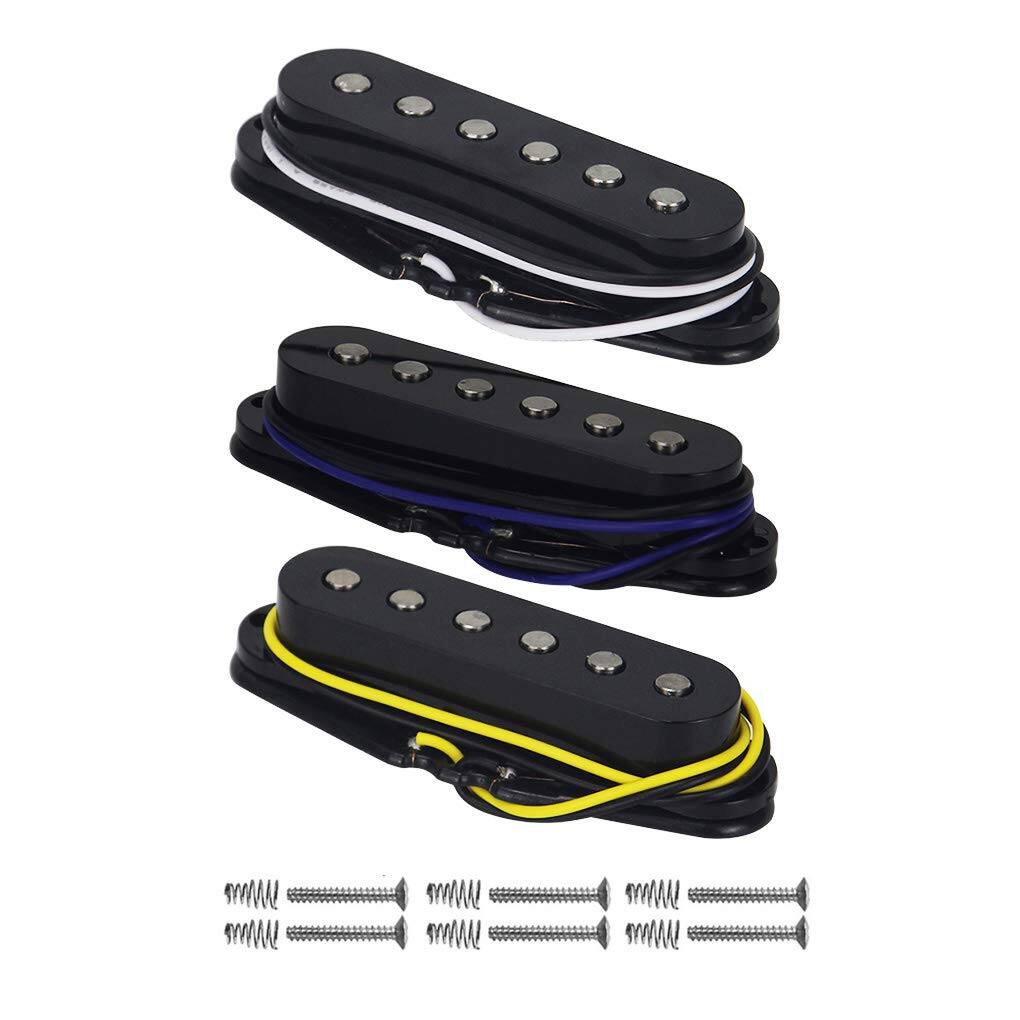 Left. Dazzling Pops - Alnico 5 Single Coil Pickups Flat Pole Guitar Neck/middle/bridge Pickup Set - White, Flat Fixed.