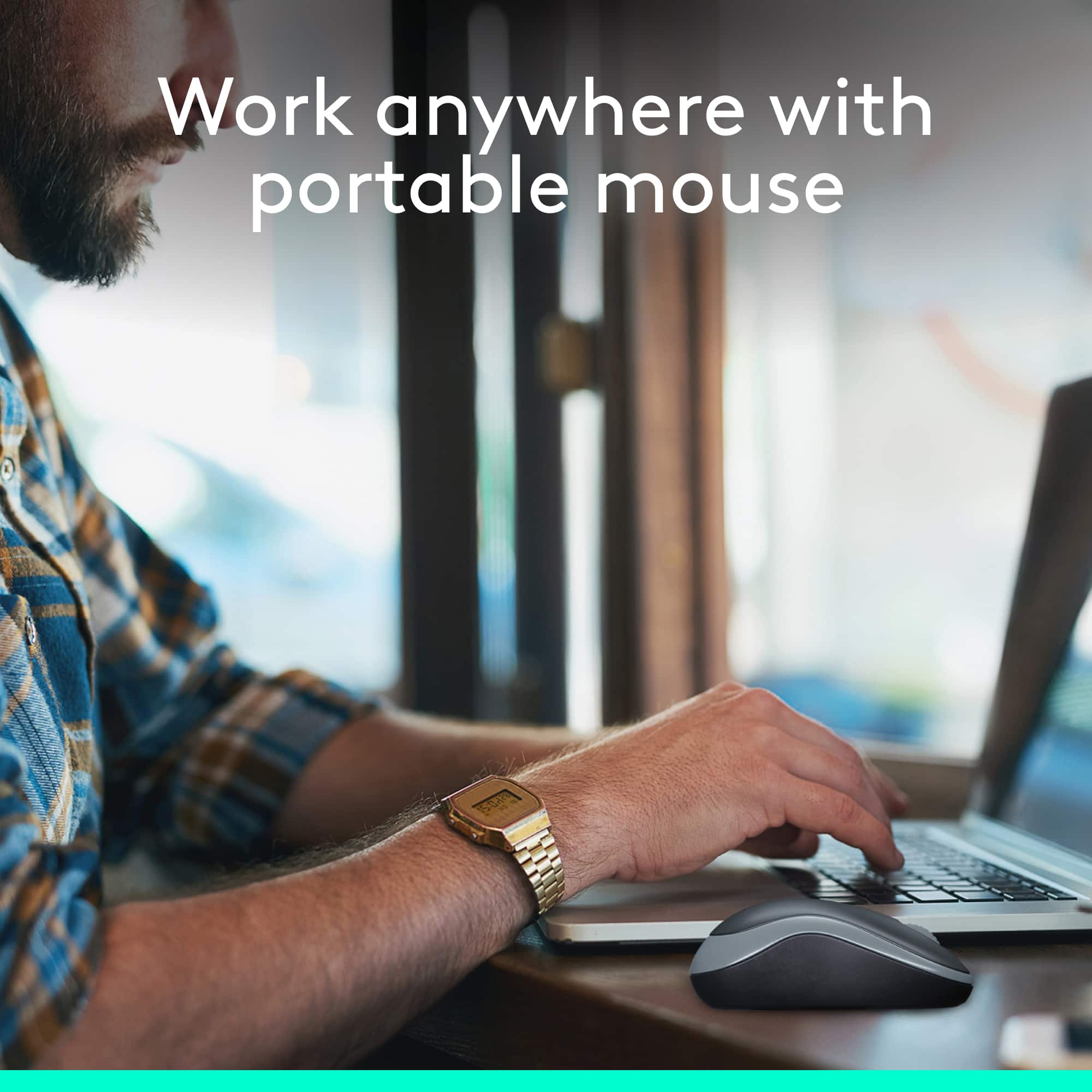 Work anywhere with portable mouse.