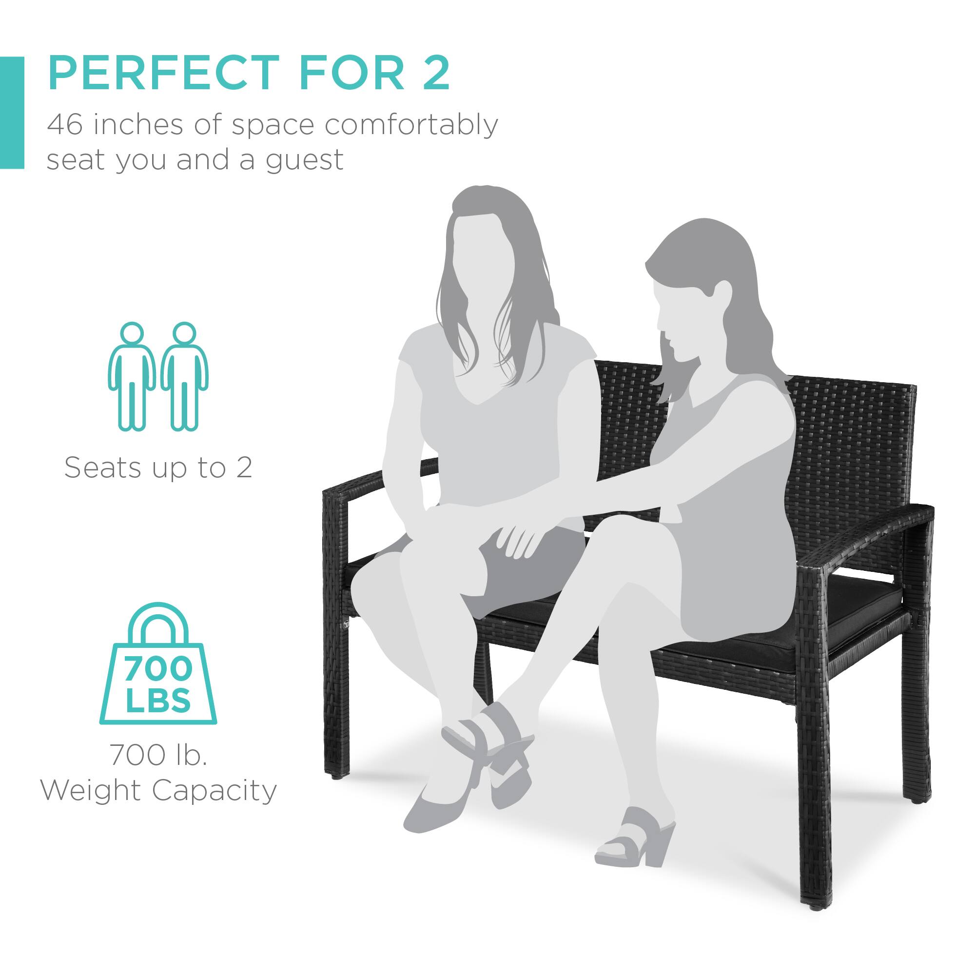 PERFECT FOR 2

46 inches of space comfortably seat you and a guest

Seats up to 2

700 LBS

700 lb. Weight Capacity