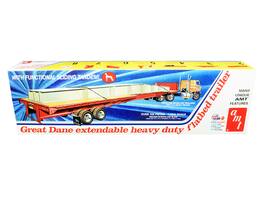 AMT - Skill 3 Model Kit Great Dane Extendable Heavy Duty Flat Bed Trailer with Functional Sliding Tandem 1/25 Scale - Multi