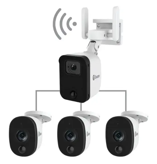 Swann Fourtify 4 Wireless Security Camera System 64GB Micro SD Card 4 Cameras1080p NVR System 2 Way Audio Indoor Outdoor White SWIFI FOURTIFY4 US Best Buy