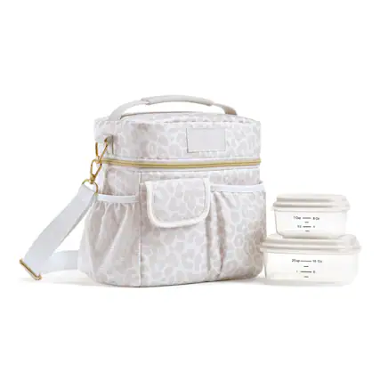 Front. Fit & Fresh - Fit & Fresh 7610CX3542 Montuak Lunch Bag Kit - Ivory Feline Fine.
