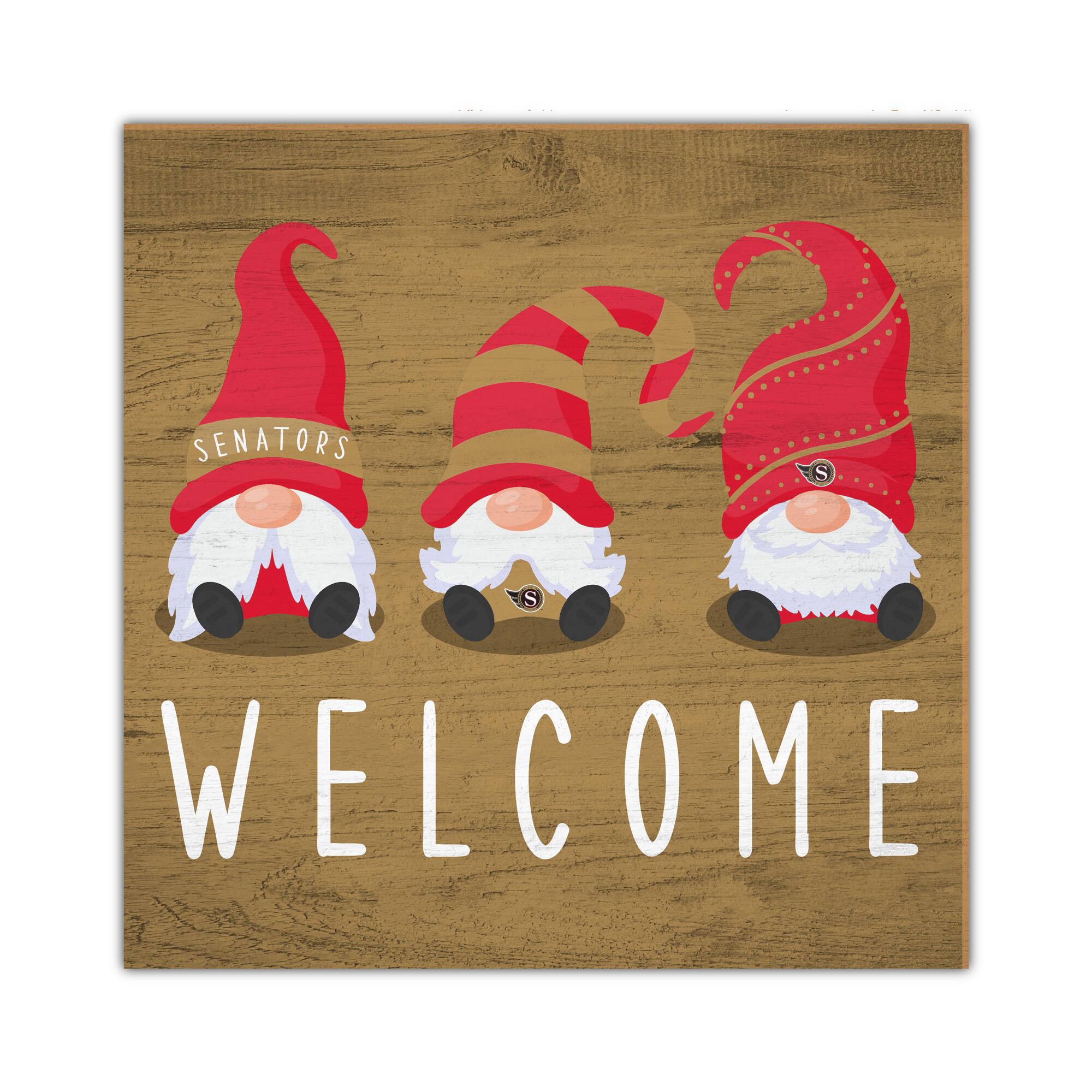 Ottawa Senators 10'' x 10'' Welcome Gnomes Sign