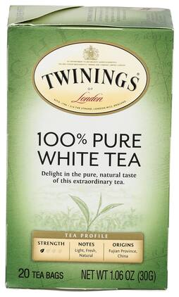 Twinings - 100% Pure White Tea - Case of 6 - 20 Bags