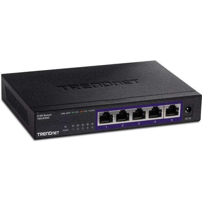 TRENDNET LNK/ACT 2.5G Switch TEG-S350  
2.5G Switch  
TEG-S350  
100/1000M  
PWR 1 2 3 4 5  
DC IN