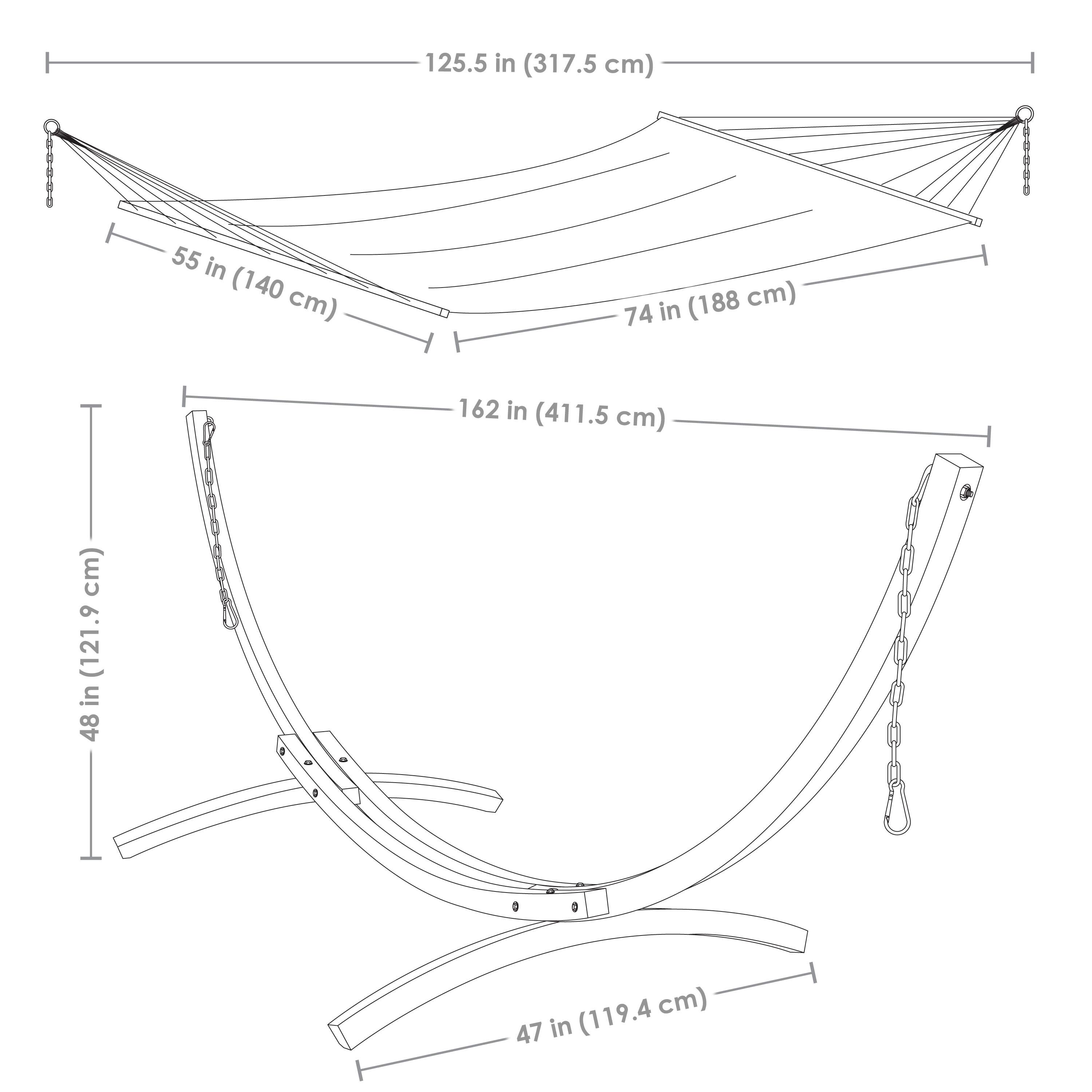 125.5 in (317.5 cm)  
55 in (140 cm)  
74 in (188 cm)  
162 in (411.5 cm)  
48 in (121.9 cm)  
47 in (119.4 cm)