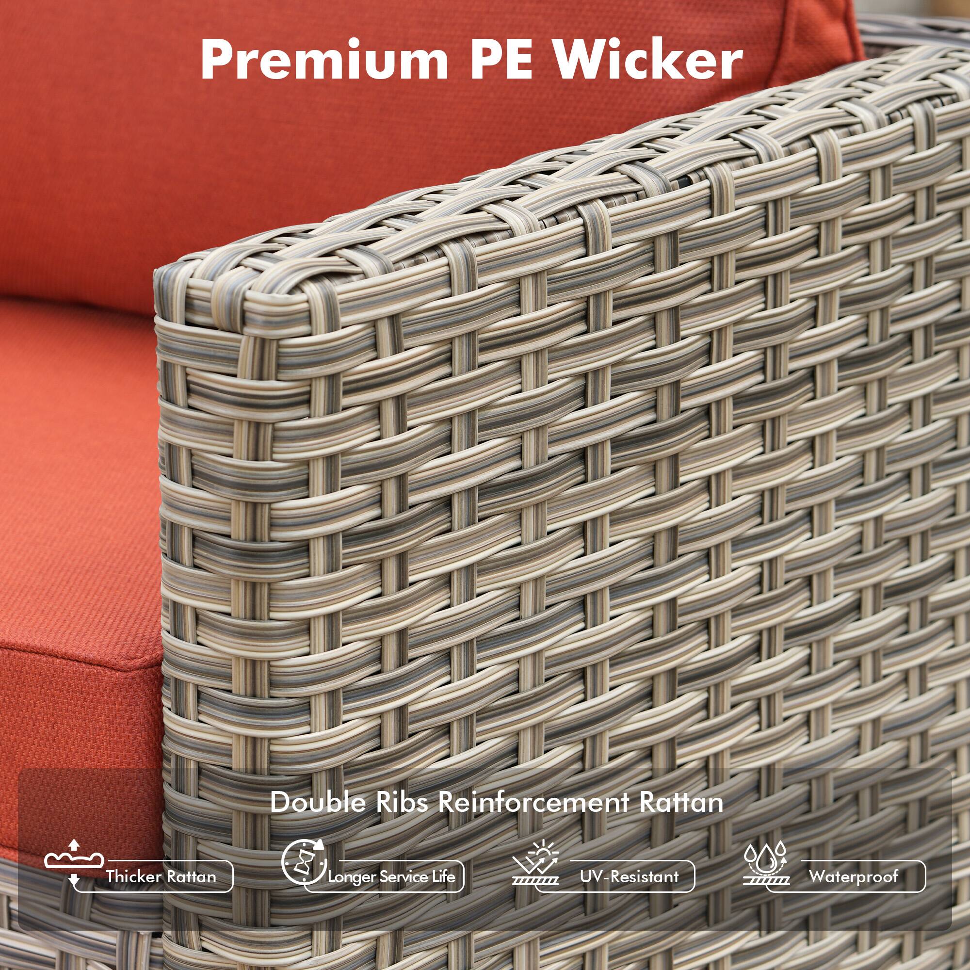 Premium PE Wicker

Double Ribs Reinforcement Rattan

- Thicker Rattan
- Longer Service Life
- UV-Resistant
- Waterproof
