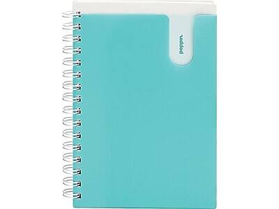 Front. Poppin - Pocket Notebook, 6" x 8.5", College Ruled, 80 Sheets, Blue - Aqua.