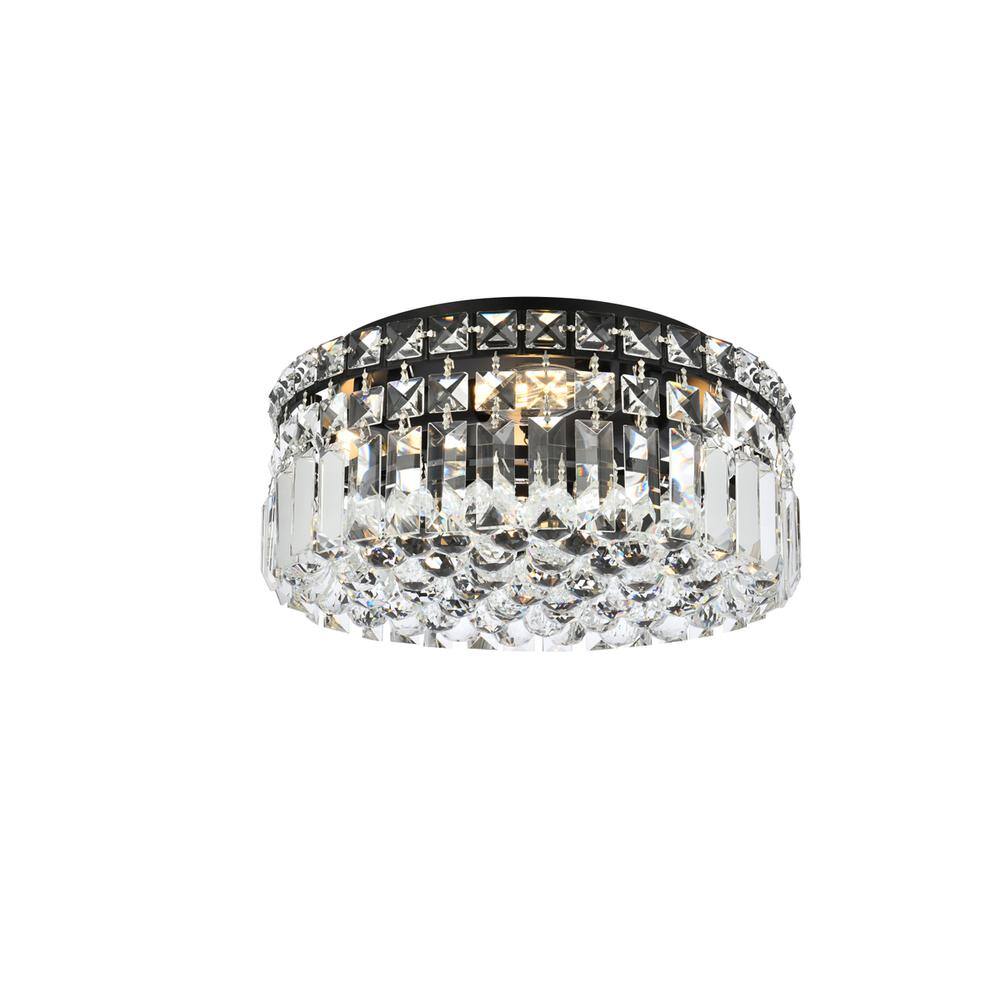Alt View 4. Elegant Lighting - Maxime 12 inch black flush mount - Black And Clear.