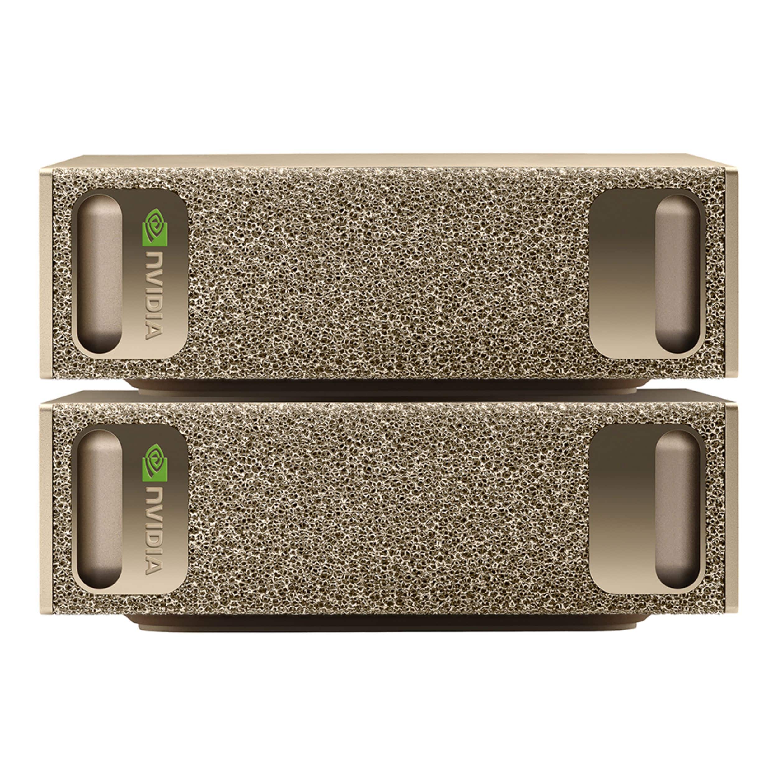 DGX Spark - NVIDIA GB10 Grace Blackwell Superchip, 128 GB LPDDR5x, ARM Processor, 4TB NVME M.2 SSD Storage 2 Pack Kit - Gold - Front_Zoom