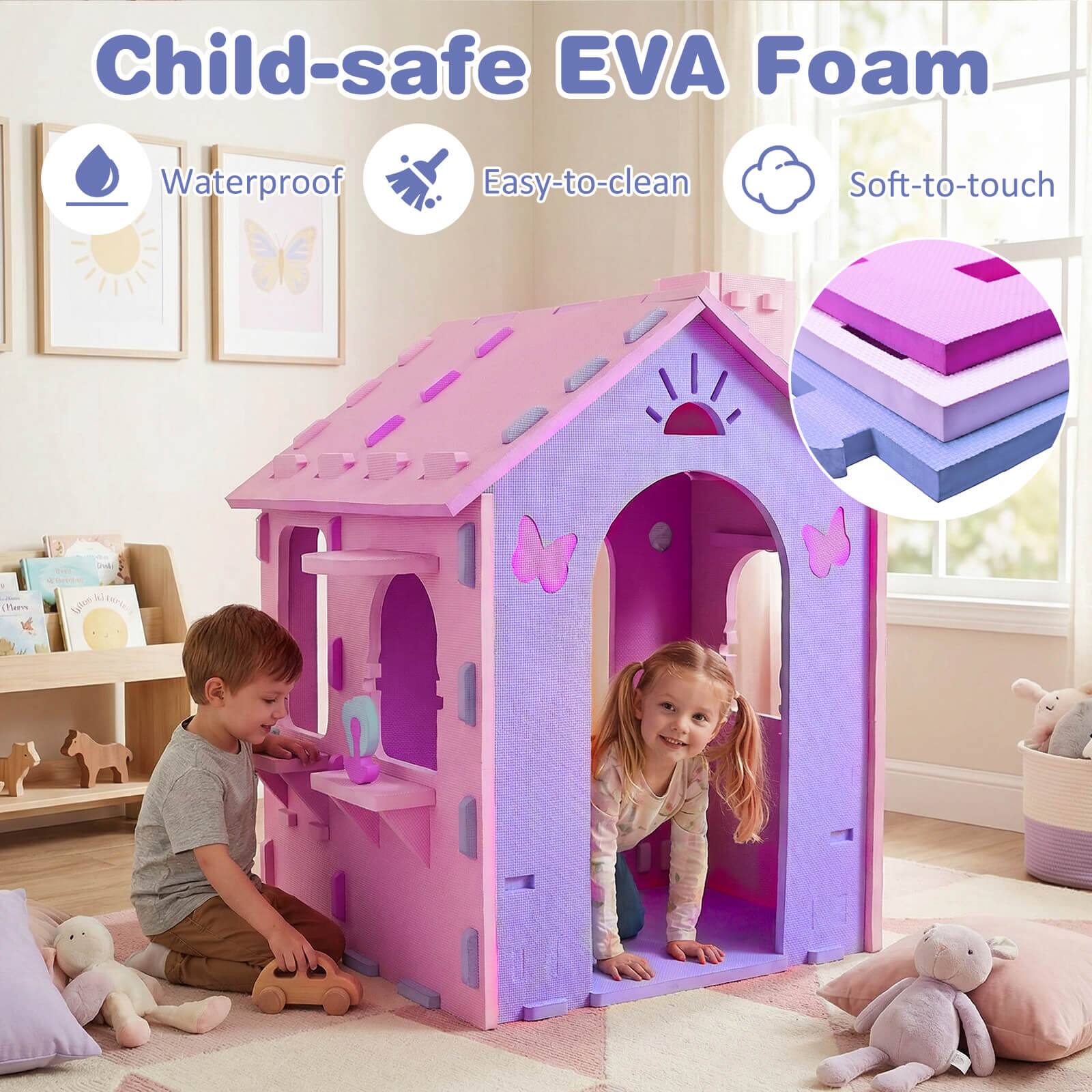 Child-safe EVA Foam  
Waterproof  
Easy-to-clean  
Soft-to-touch