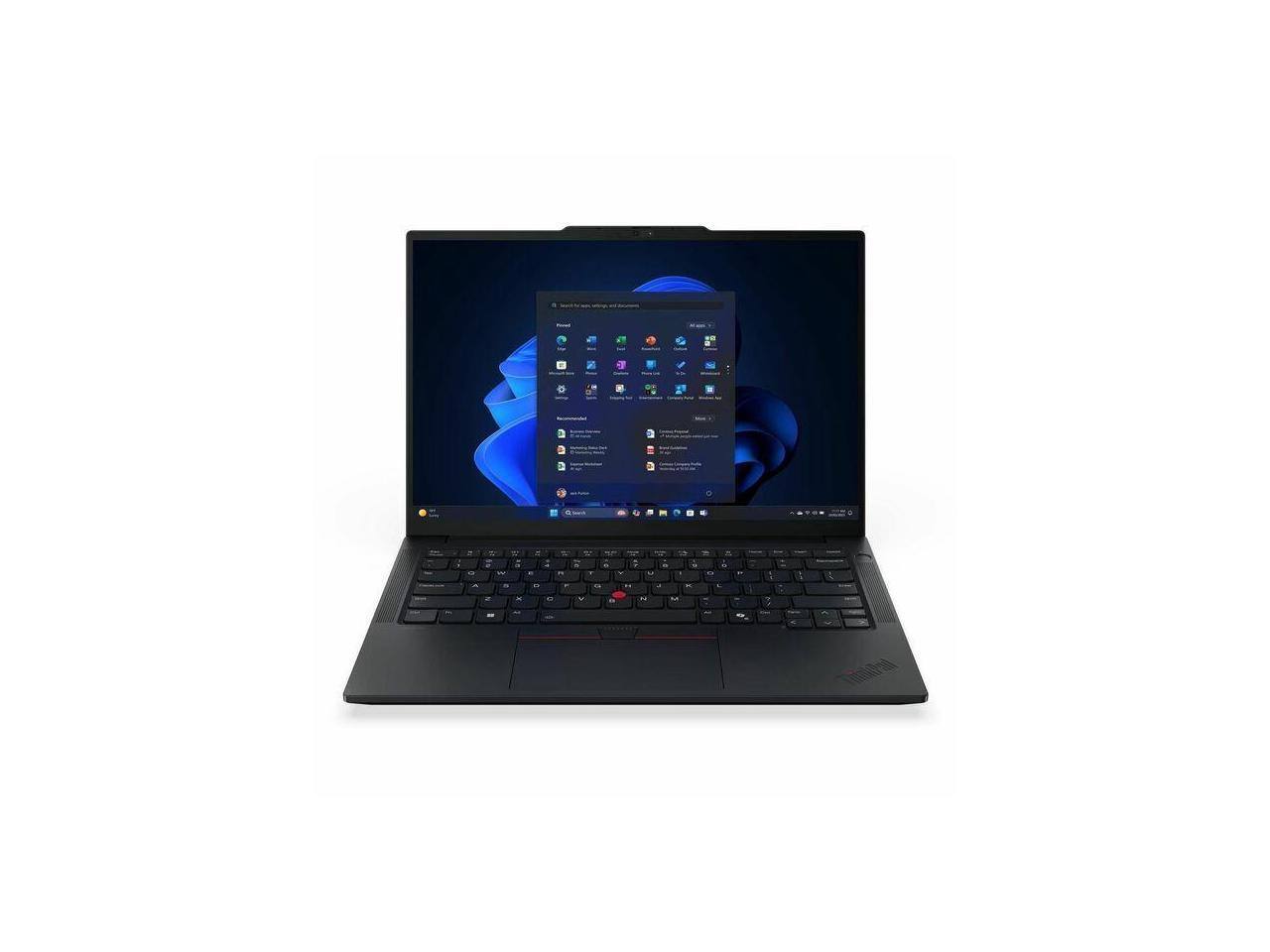 Front. Lenovo - Lenovo ThinkPad E14 Gen 7 21U2002KUS 14" Touchscreen Copilot+ PC Notebook - WUXGA - 60 Hz - Intel Core Ultra 5 2nd Gen - Black.