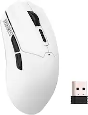 Front. EPOMAKER - EPOMAKER Click Lite Wireless Gaming Mouse, 800 to 12,000 DPI Adjustable, PAW3311 Sensor (White) - White.
