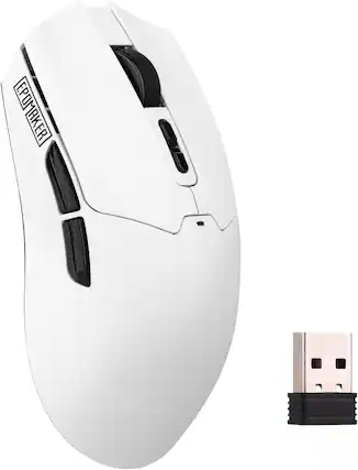 Front. EPOMAKER - EPOMAKER Click Lite Wireless Gaming Mouse, 800 to 12,000 DPI Adjustable, PAW3311 Sensor (White) - White.