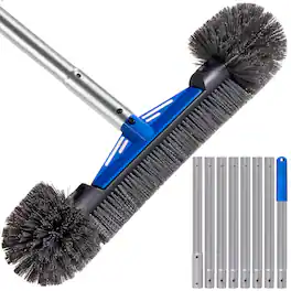 Best Choice Products - 20" Pool Brush with 9 ft Aluminum Pole Heavy-Duty Swimming Pool Wall & Floor Cleaning Set - Blue