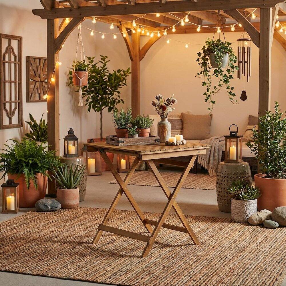 Alt View 2. Outdoor Escape - 3-Piece Outdoor Dining Set Wood Patio Table with 2 Chairs - Natural Oil.