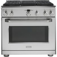 Monogram - 5.7 Cu. Ft. Freestanding Dual Fuel Convection Range with Self-Clean and 4 Burners - Stainless Steel - Front_Zoom