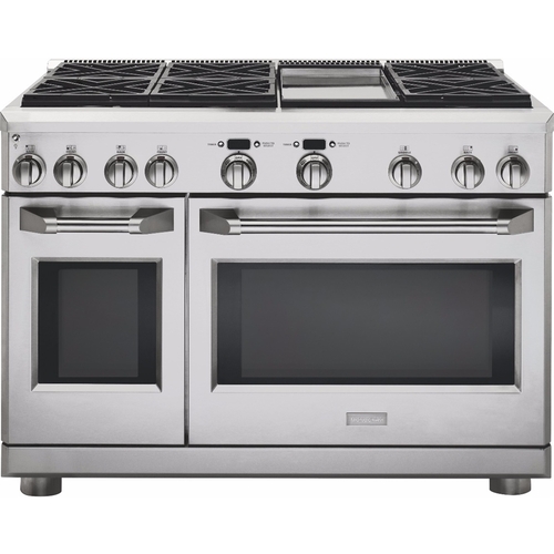 Monogram - 8.3 Cu. Ft. Self-Cleaning Freestanding Double Oven Dual Fuel Convection Range - Stainless steel