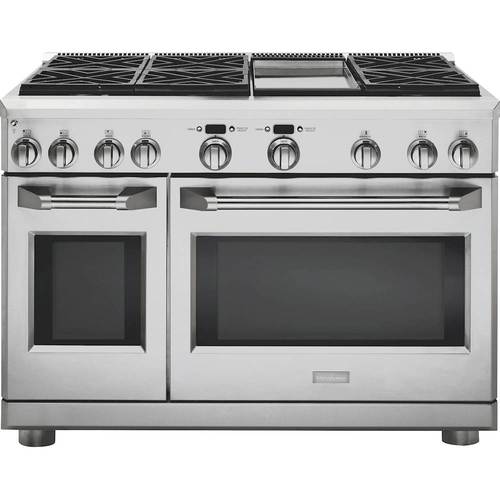 Monogram - 8.9 Cu. Ft. Self-Cleaning Freestanding Double Oven Gas Convection Range - Stainless Steel