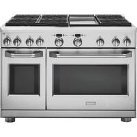 Monogram - 8.9 Cu. Ft. Self-Cleaning Freestanding Double Oven Gas Convection Range - Stainless steel - Front_Zoom
