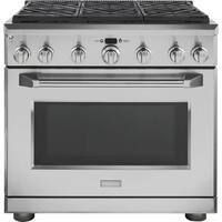Monogram - 6.2 Cu. Ft. Self-Cleaning Freestanding Gas Convection Range - Stainless steel - Front_Zoom